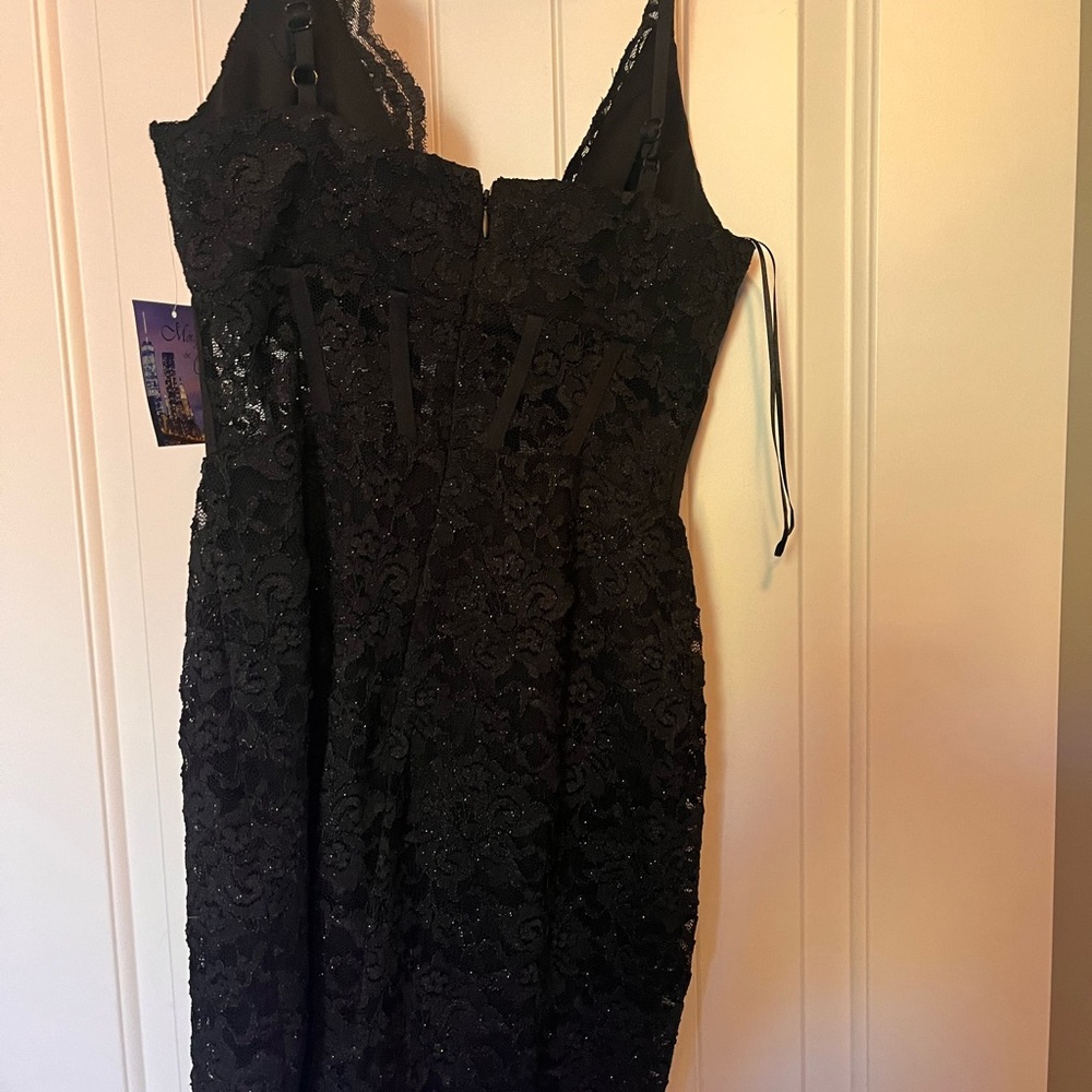 Black lace corset dress